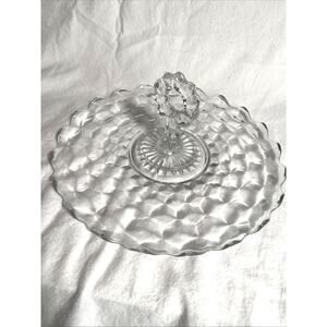 Vintage Clear Glass Cubist Colony Whitehall Sandwich Platter 12”